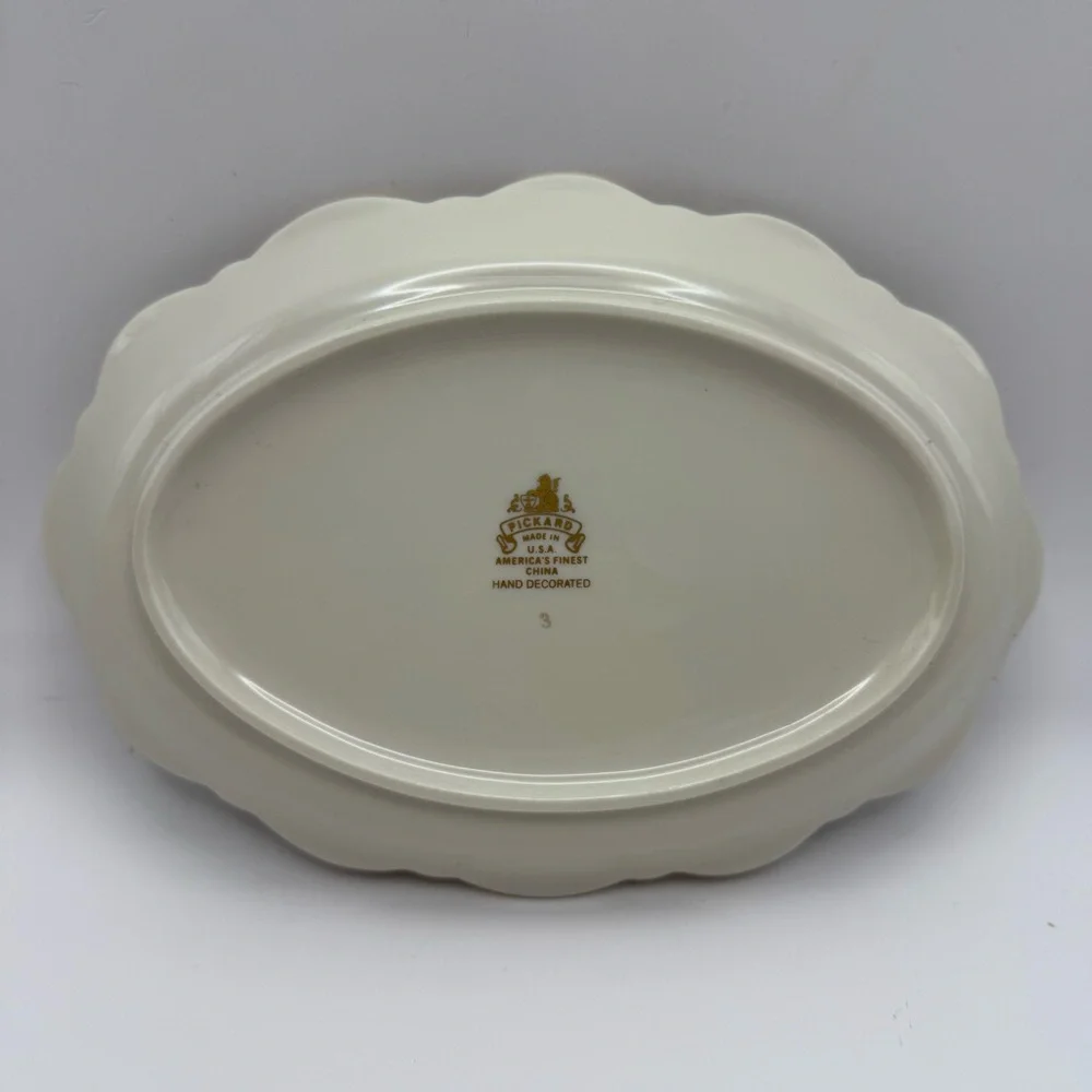 Pickard America’s Finest China Porcelain Angel Babies Gold Trinket Dish Tray
